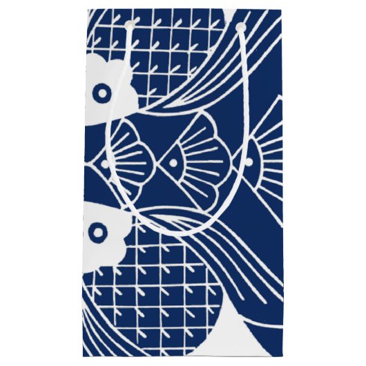 Onderwater Visontwerp met blauwe achtergrond Klein Cadeauzakje (Voorkant)