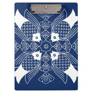 Onderwater Visontwerp met blauwe achtergrond Klembord