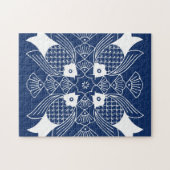 Onderwater Visontwerp met blauwe achtergrond Legpuzzel (Horizontaal)