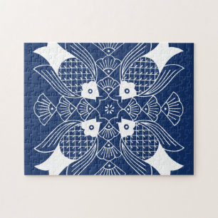 Onderwater Visontwerp met blauwe achtergrond Legpuzzel