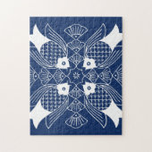 Onderwater Visontwerp met blauwe achtergrond Legpuzzel (Verticaal)