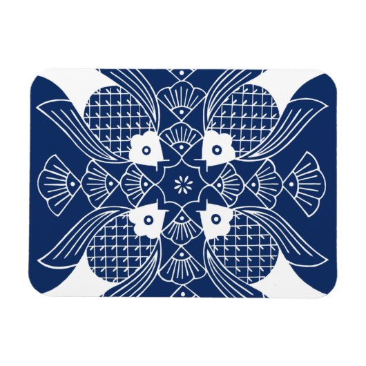 Onderwater Visontwerp met blauwe achtergrond Magneet (Horizontaal)