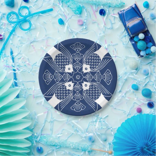 Onderwater Visontwerp met blauwe achtergrond Papieren Bordje (Feest)
