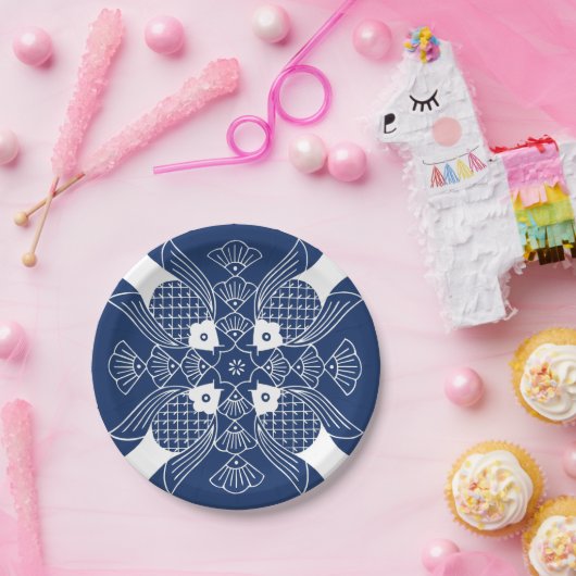 Onderwater Visontwerp met blauwe achtergrond Papieren Bordje (Feest)