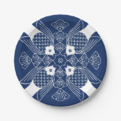 Onderwater Visontwerp met blauwe achtergrond Papieren Bordje (Voorkant)