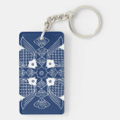 Onderwater Visontwerp met blauwe achtergrond Sleutelhanger (achterkant)