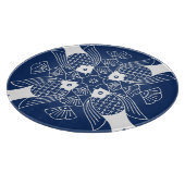 Onderwater Visontwerp met blauwe achtergrond Snijplank (Hoek)