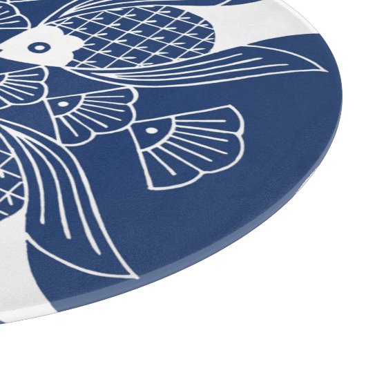 Onderwater Visontwerp met blauwe achtergrond Snijplank (Hoek)