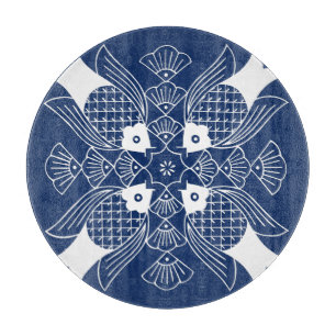 Onderwater Visontwerp met blauwe achtergrond Snijplank