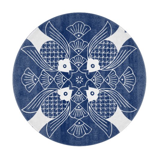 Onderwater Visontwerp met blauwe achtergrond Snijplank (Voorkant)