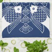 Onderwater Visontwerp met blauwe achtergrond Theedoek (Gevouwen)