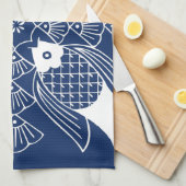 Onderwater Visontwerp met blauwe achtergrond Theedoek (Quarter Fold)