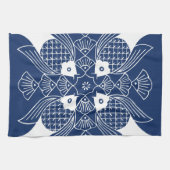 Onderwater Visontwerp met blauwe achtergrond Theedoek (Horizontaal)