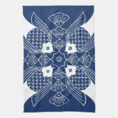 Onderwater Visontwerp met blauwe achtergrond Theedoek (Verticaal)