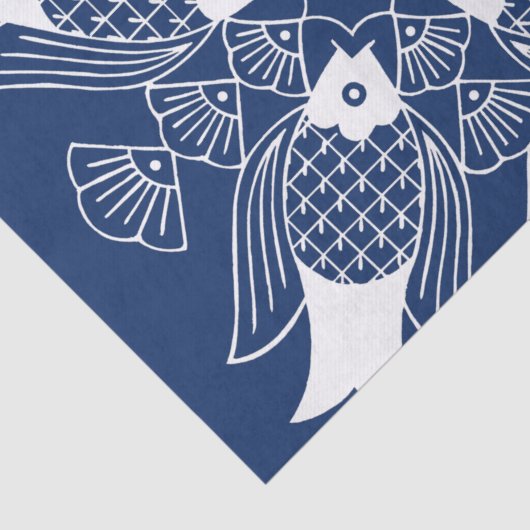 Onderwater Visontwerp met blauwe achtergrond Tissuepapier (Detail)