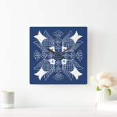 Onderwater Visontwerp met blauwe achtergrond Vierkante Klok (Huis)