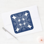 Onderwater Visontwerp met blauwe achtergrond Vierkante Sticker (Envelop)