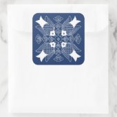 Onderwater Visontwerp met blauwe achtergrond Vierkante Sticker (Tas)