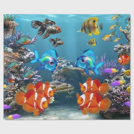 Onderwater Vissealife Cadeaupapier (Vlak)