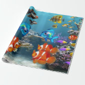 Onderwater Vissealife Cadeaupapier (Uitgerold)
