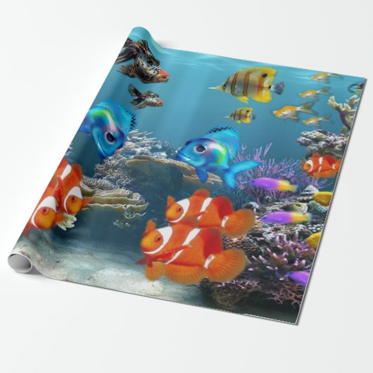 Onderwater Vissealife Cadeaupapier (Uitgerold)
