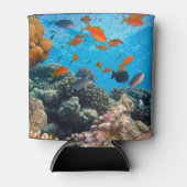 Onderwater vissen en koraal scène blikjeskoeler (Voorkant)