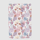 Onderwater Waterverf Compositie Reeks ontwerp 3 Golfhanddoek (Voorkant)