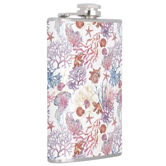 Onderwater Waterverf Compositie Reeks ontwerp 3 Heupfles (Rechts)