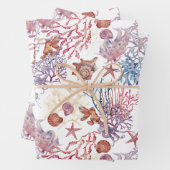 Onderwater Waterverf Compositie Reeks ontwerp 3 Inpakpapier Vel (In situ)