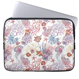 Onderwater Waterverf Compositie Reeks ontwerp 3 Laptop Sleeve