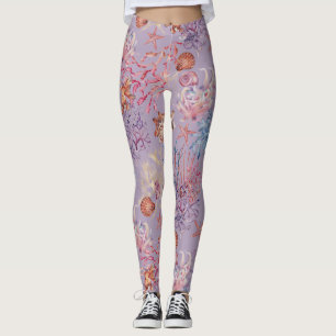 Onderwater Waterverf Compositie Reeks ontwerp 3 Leggings