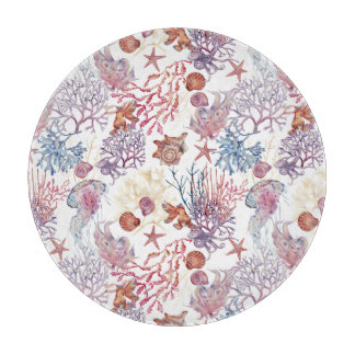 Onderwater Waterverf Compositie Reeks ontwerp 3 Snijplank