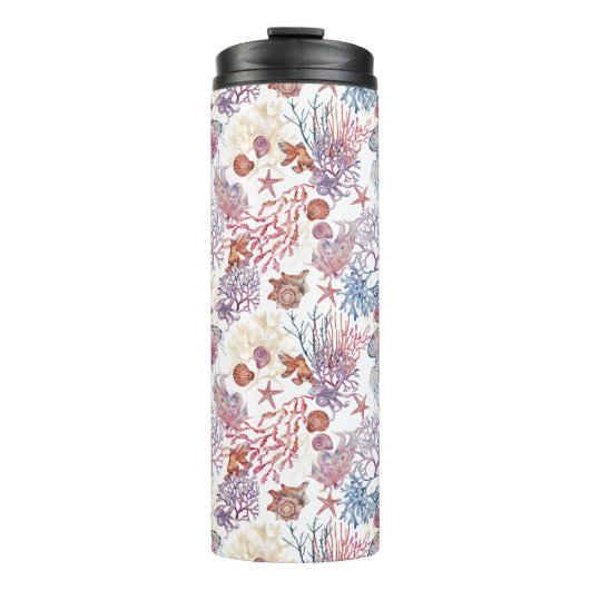 Onderwater Waterverf Compositie Reeks ontwerp 3 Thermosbeker (Voorkant)