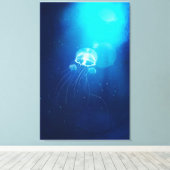Onderwater Wereldoceaan — kwal Canvas Afdruk (Insitu (Houten vloer))