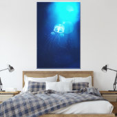 Onderwater Wereldoceaan — kwal Canvas Afdruk (Insitu (Slaapkamer))