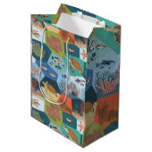 Onderwater wezens collage ontwerp medium cadeauzakje (Voorkant Gekanteld)