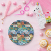 Onderwater wezens collage ontwerp papieren bordje (Feest)