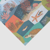 Onderwater wezens collage ontwerp tissuepapier (Detail)