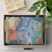 Onderwater wezens collage ontwerp tissuepapier (Geschenk)