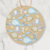 Onderwater Whimsy Baby shower Bedankjes Labels (Achterkant)