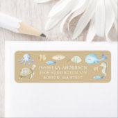 Onderwater Whimsy Baby shower Etiket (Insitu)