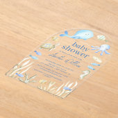 Onderwater Whimsy Baby shower Invitation Acryl Uitnodigingen (Laagn)