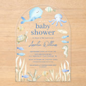 Onderwater Whimsy Baby shower Invitation Acryl Uitnodigingen (Voorkant)