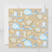 Onderwater Whimsy Baby shower Invitation Kaart (Achterkant)