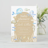 Onderwater Whimsy Baby shower Invitation Kaart (Staand voorkant)