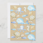 Onderwater Whimsy Baby shower Invitation Kaart (Achterkant)