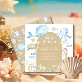 Onderwater Whimsy Baby shower Invitation Kaart