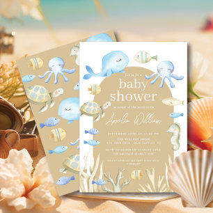 Onderwater Whimsy Baby shower Invitation Kaart