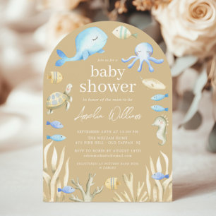 Onderwater Whimsy Baby shower Invitation Kaart