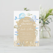 Onderwater Whimsy Baby shower Invitation Kaart (Staand voorkant)